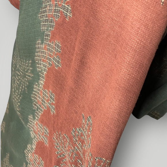 Vintage Y2k Globetrotter Maxi Dress Rayon Earth Tones Abstract Patterns Flowy L - Picture 6 of 6